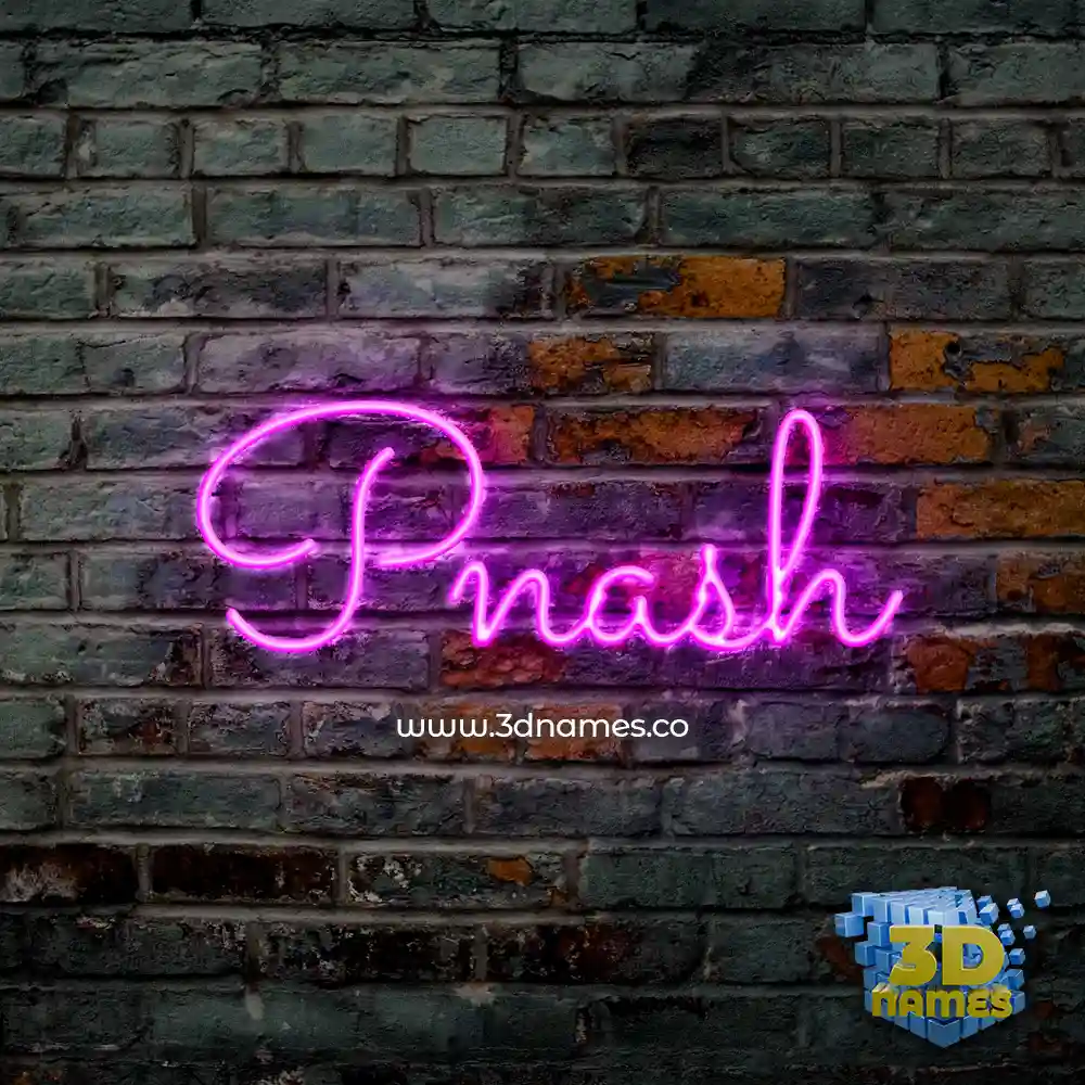 pnash in Pink Neon style - 3D name wallpaper