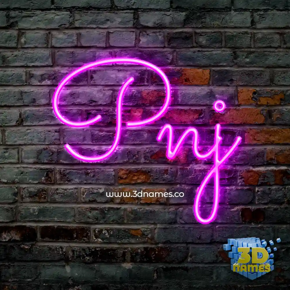pnj in Pink Neon style - 3D name wallpaper