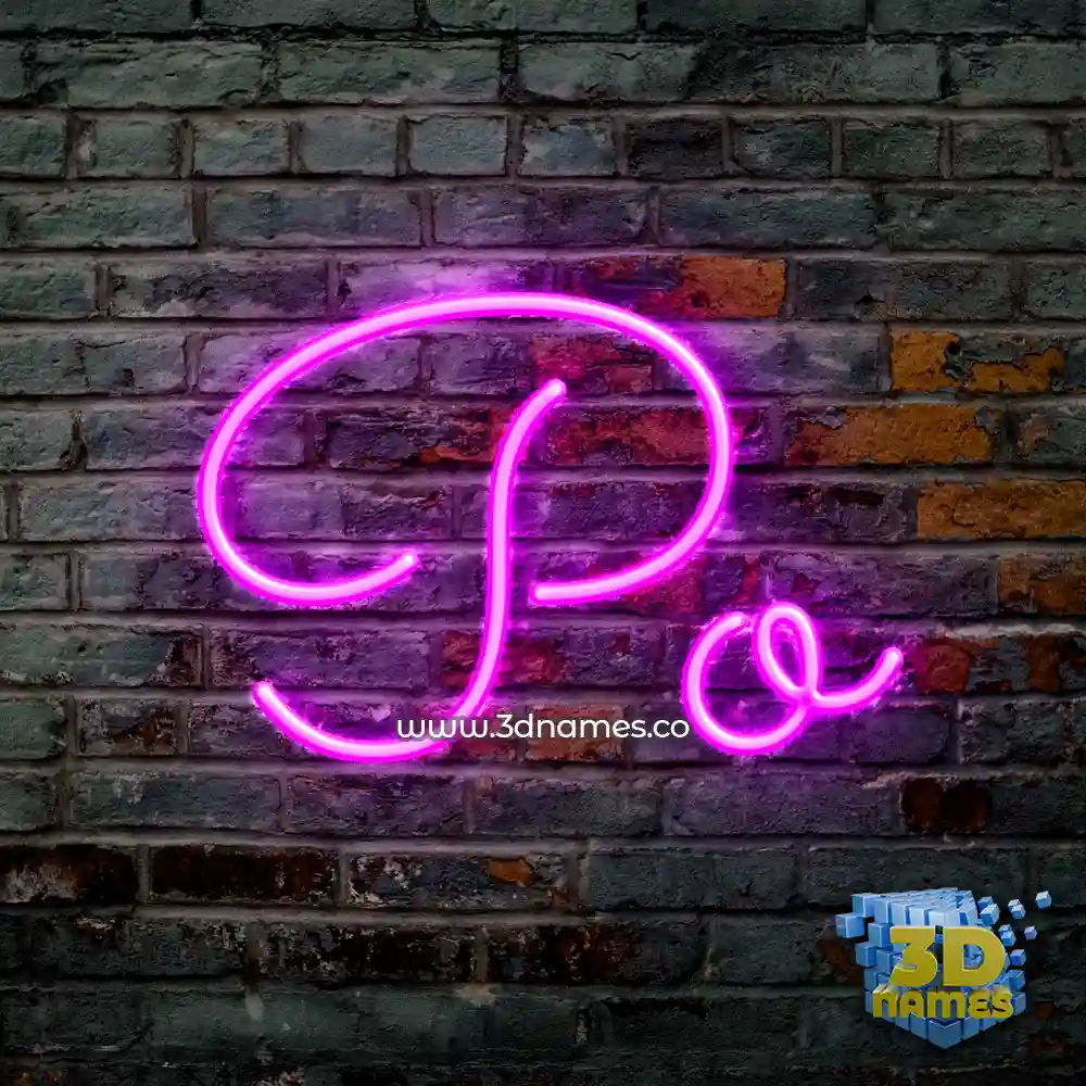 po in Pink Neon style - 3D name wallpaper