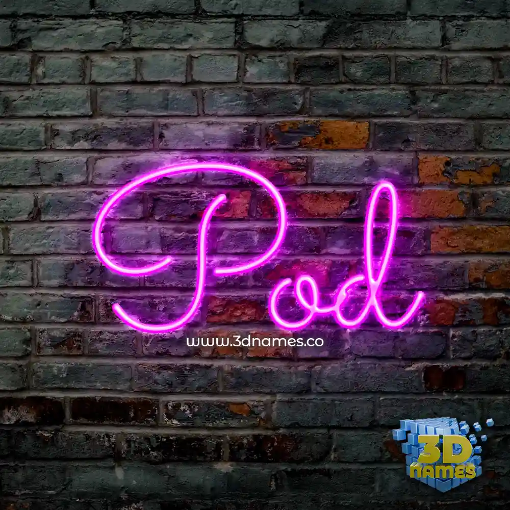 pod in Pink Neon style - 3D name wallpaper