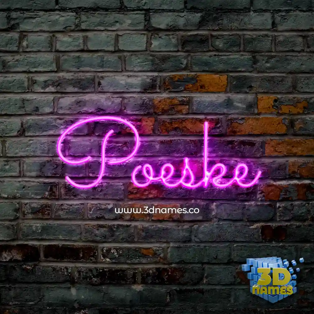poeske in Pink Neon style - 3D name wallpaper