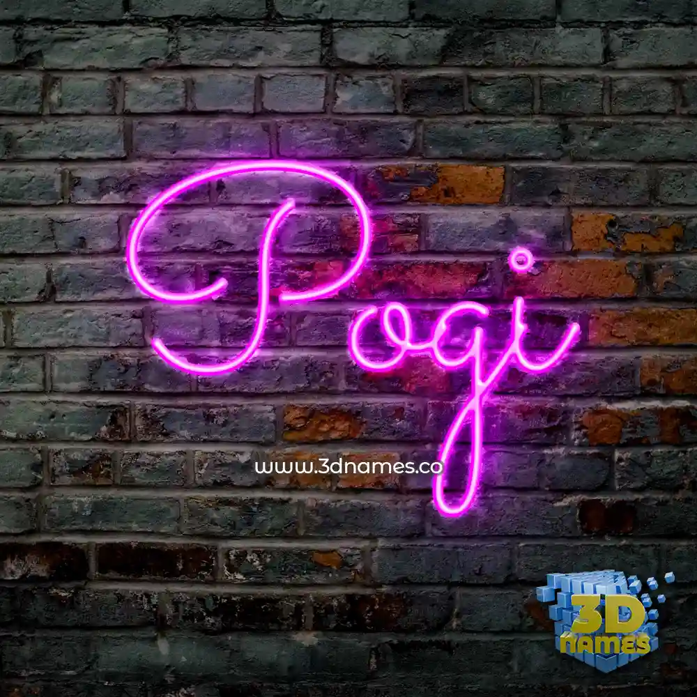 pogi in Pink Neon style - 3D name wallpaper