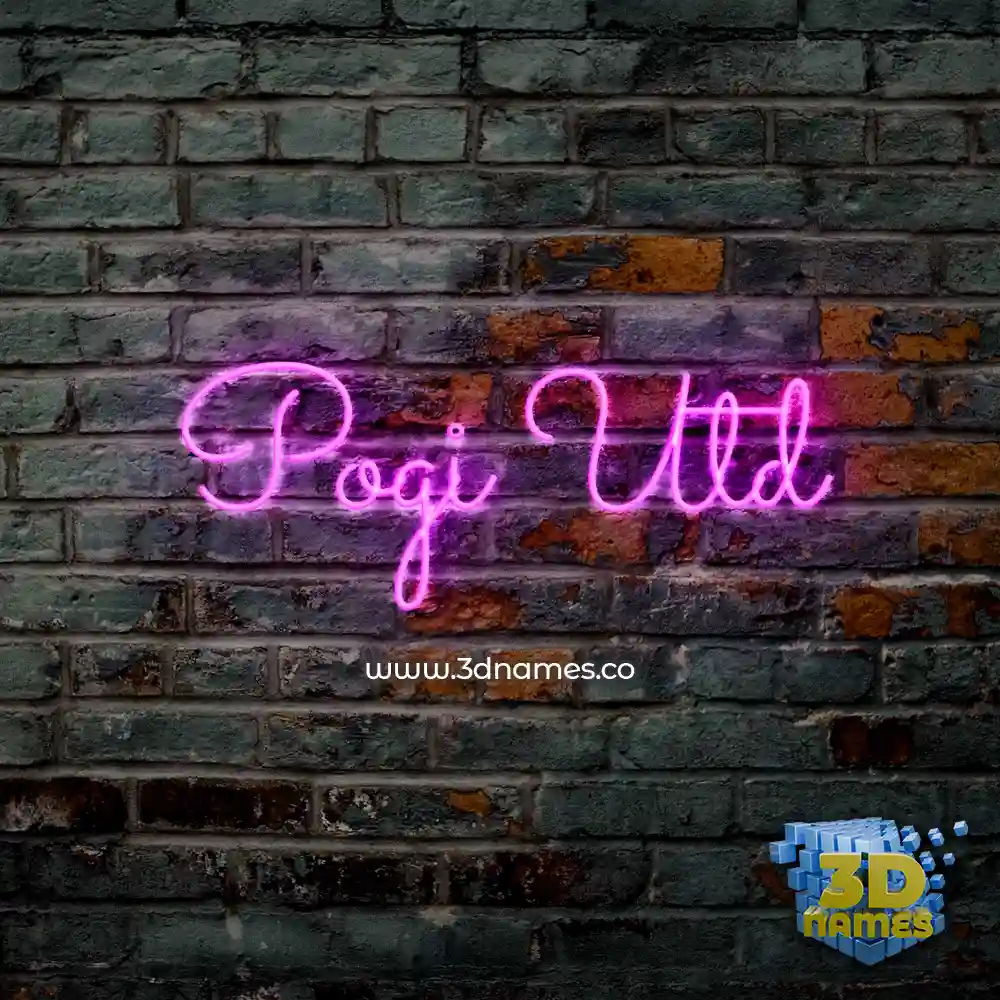 pogi utd in Pink Neon style - 3D name wallpaper