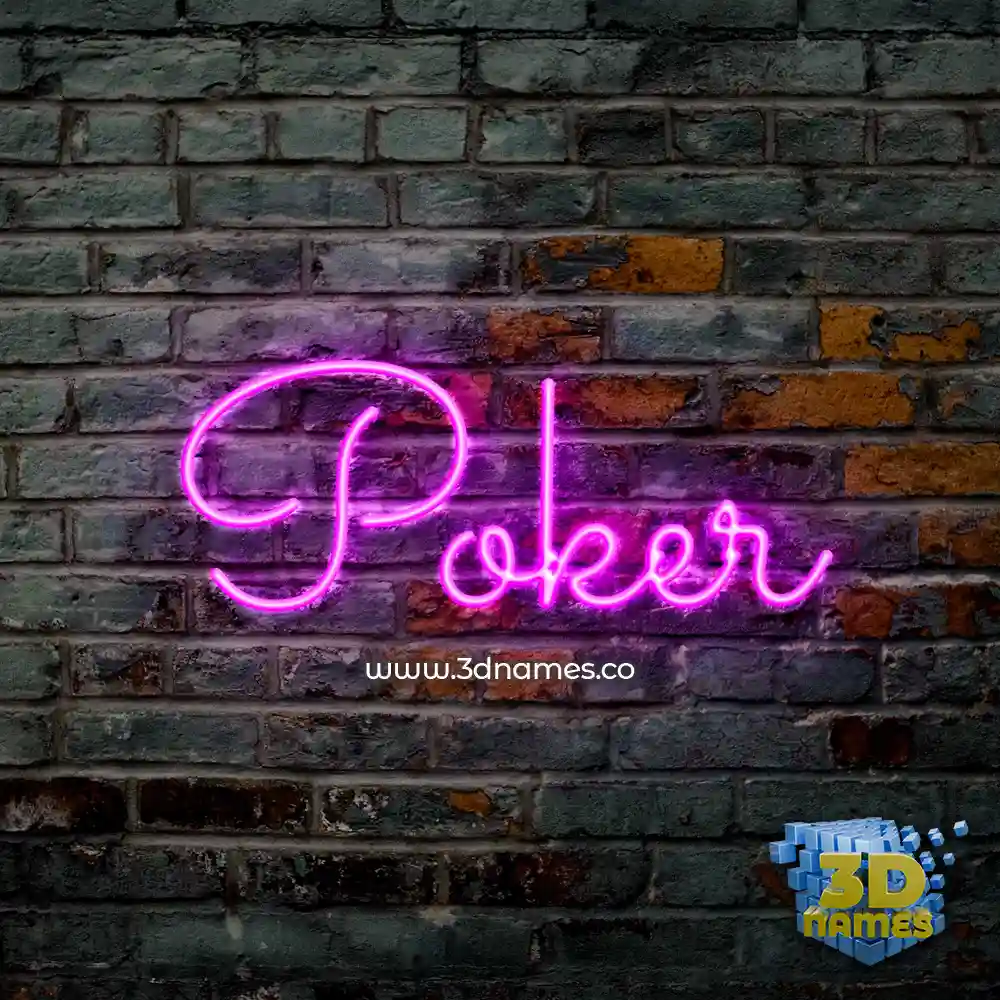 poker in Pink Neon style - 3D name wallpaper
