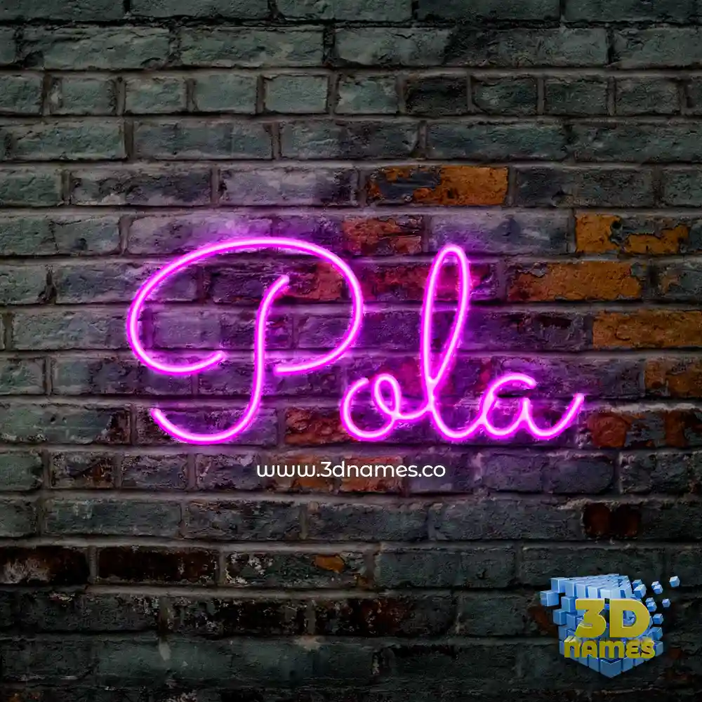 pola in Pink Neon style - 3D name wallpaper