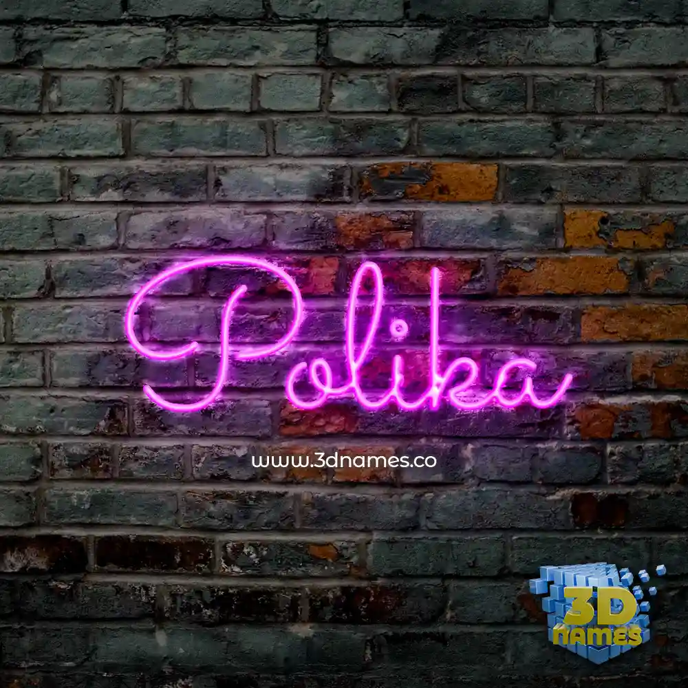 polika in Pink Neon style - 3D name wallpaper