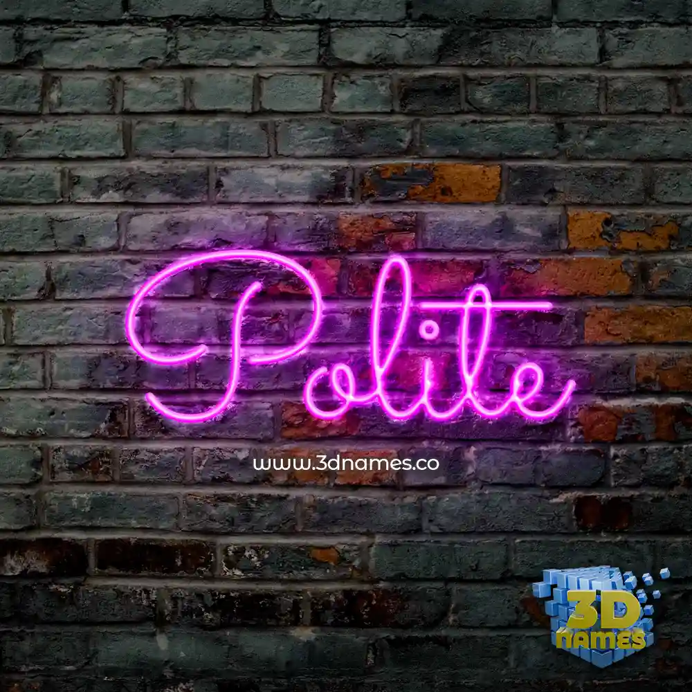 polite in Pink Neon style - 3D name wallpaper