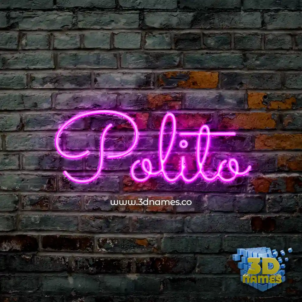 polito in Pink Neon style - 3D name wallpaper