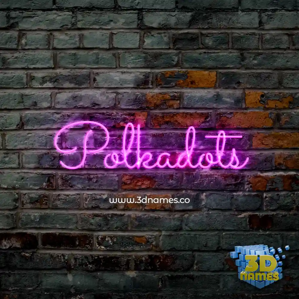 polkadots in Pink Neon style - 3D name wallpaper