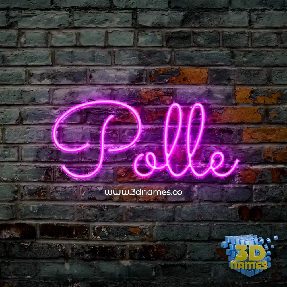 polle in Pink Neon style - 3D name wallpaper
