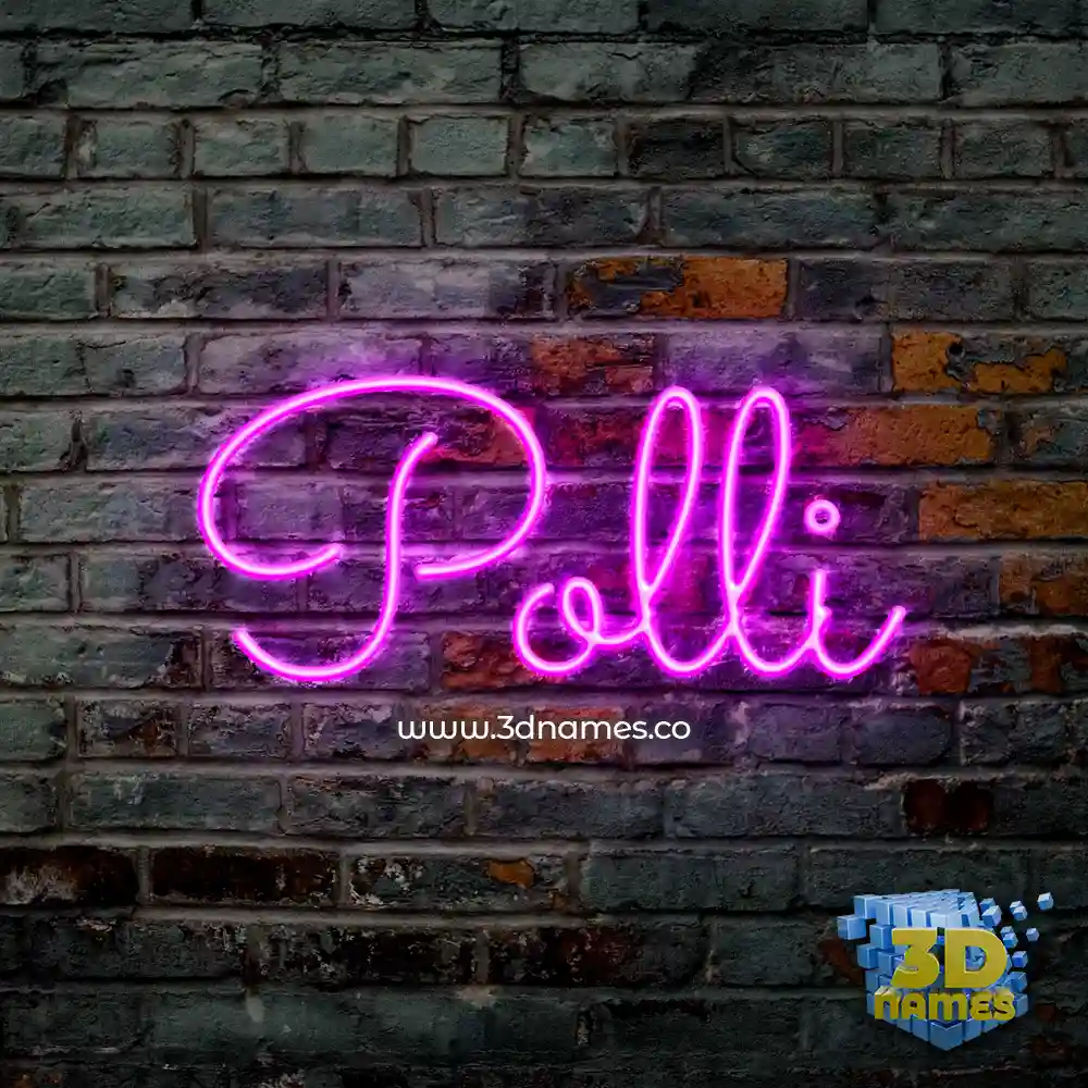 polli in Pink Neon style - 3D name wallpaper