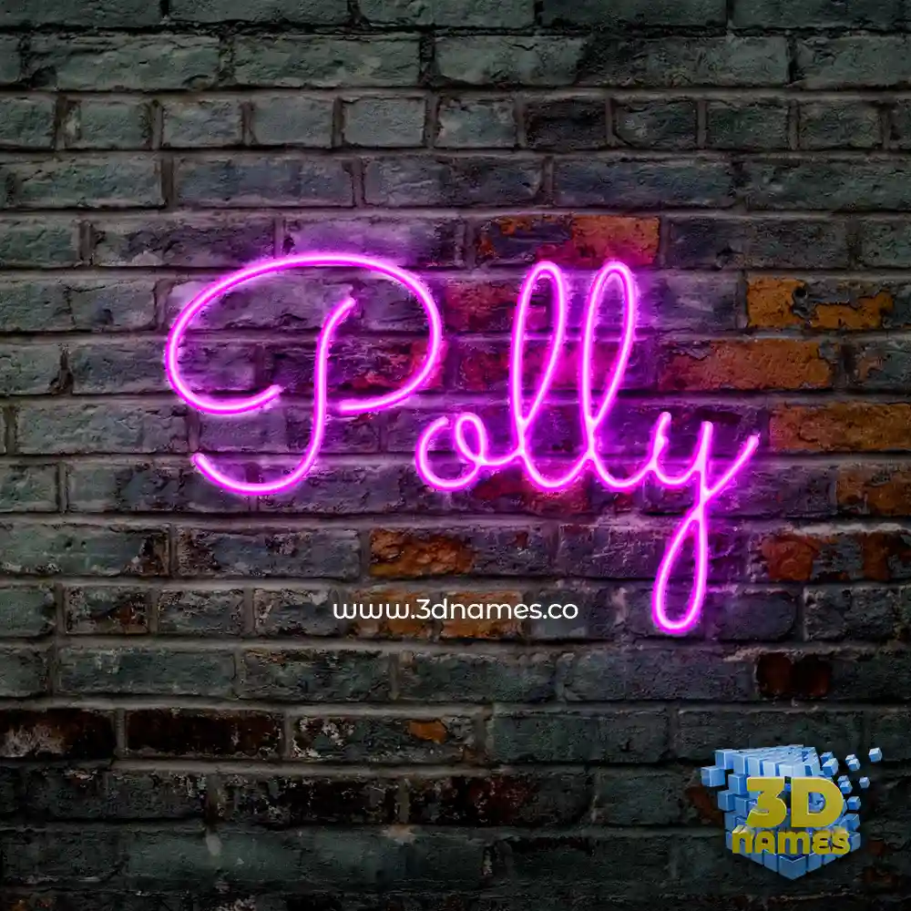 polly in Pink Neon style - 3D name wallpaper