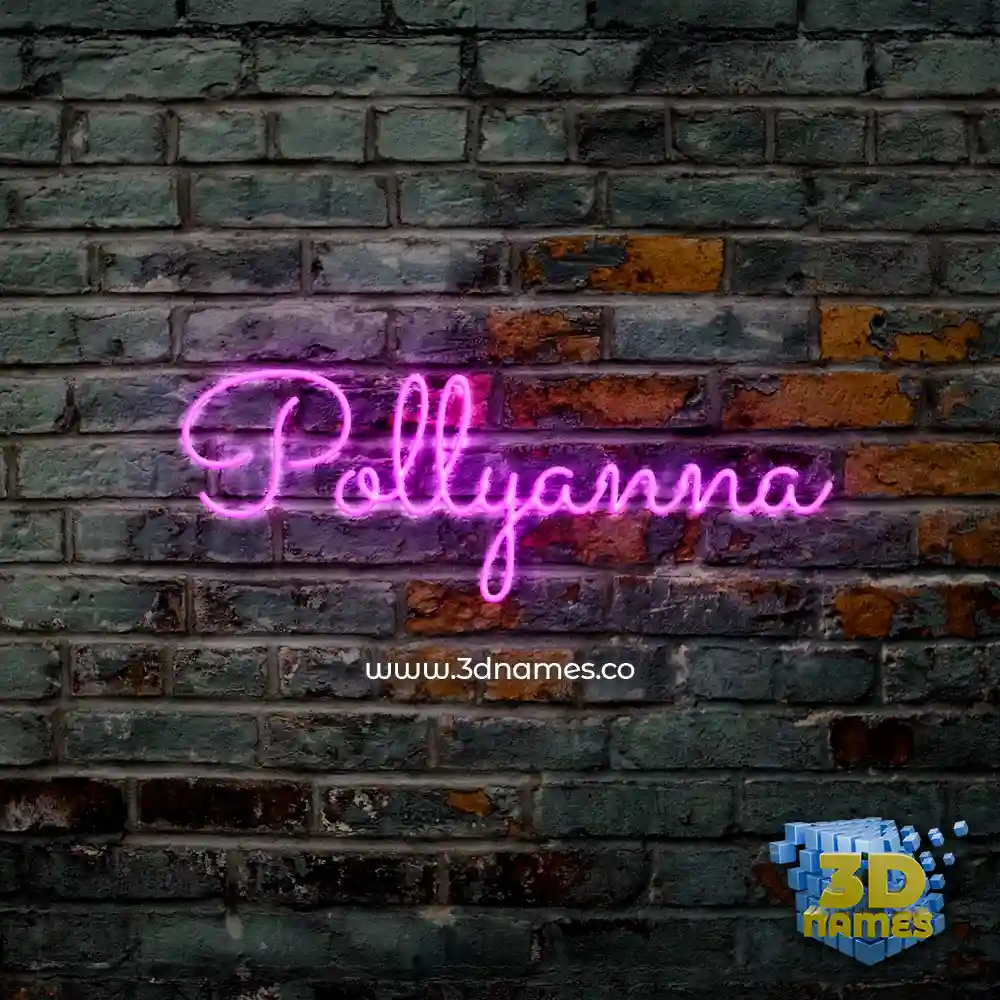 pollyanna in Pink Neon style - 3D name wallpaper
