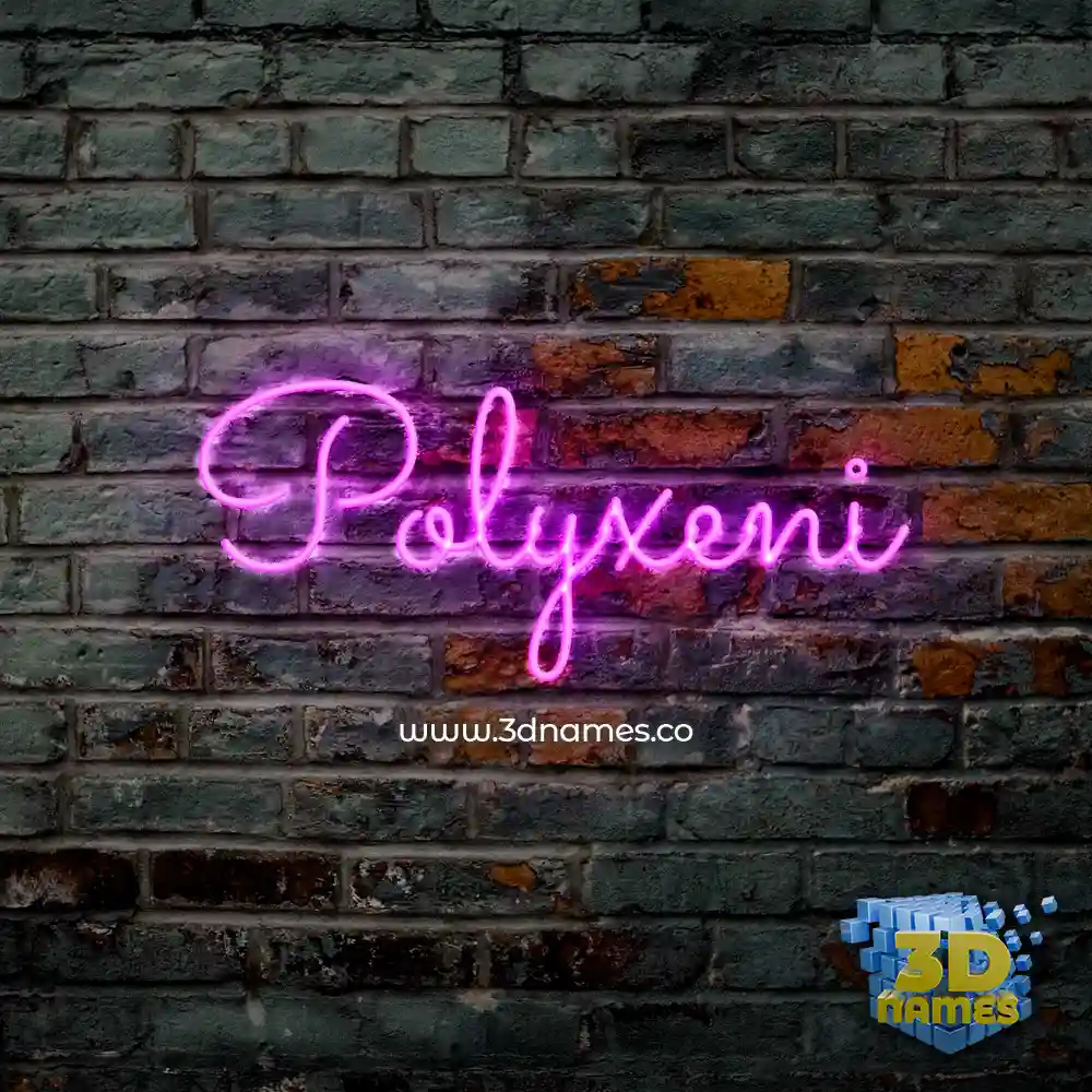 polyxeni in Pink Neon style - 3D name wallpaper