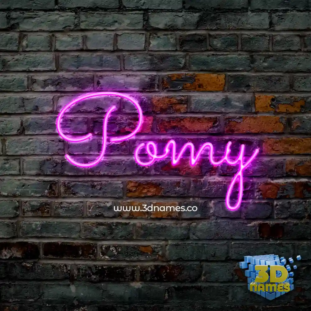 pomy in Pink Neon style - 3D name wallpaper