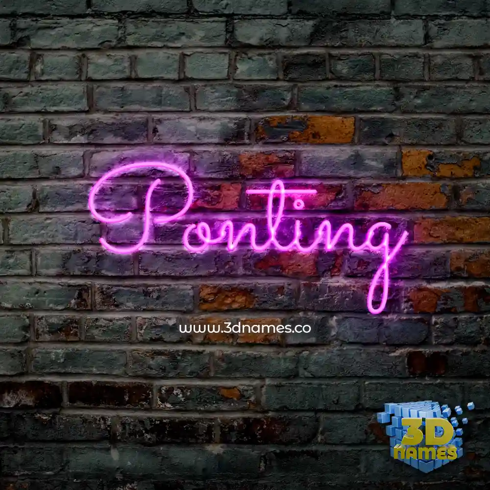 ponting in Pink Neon style - 3D name wallpaper