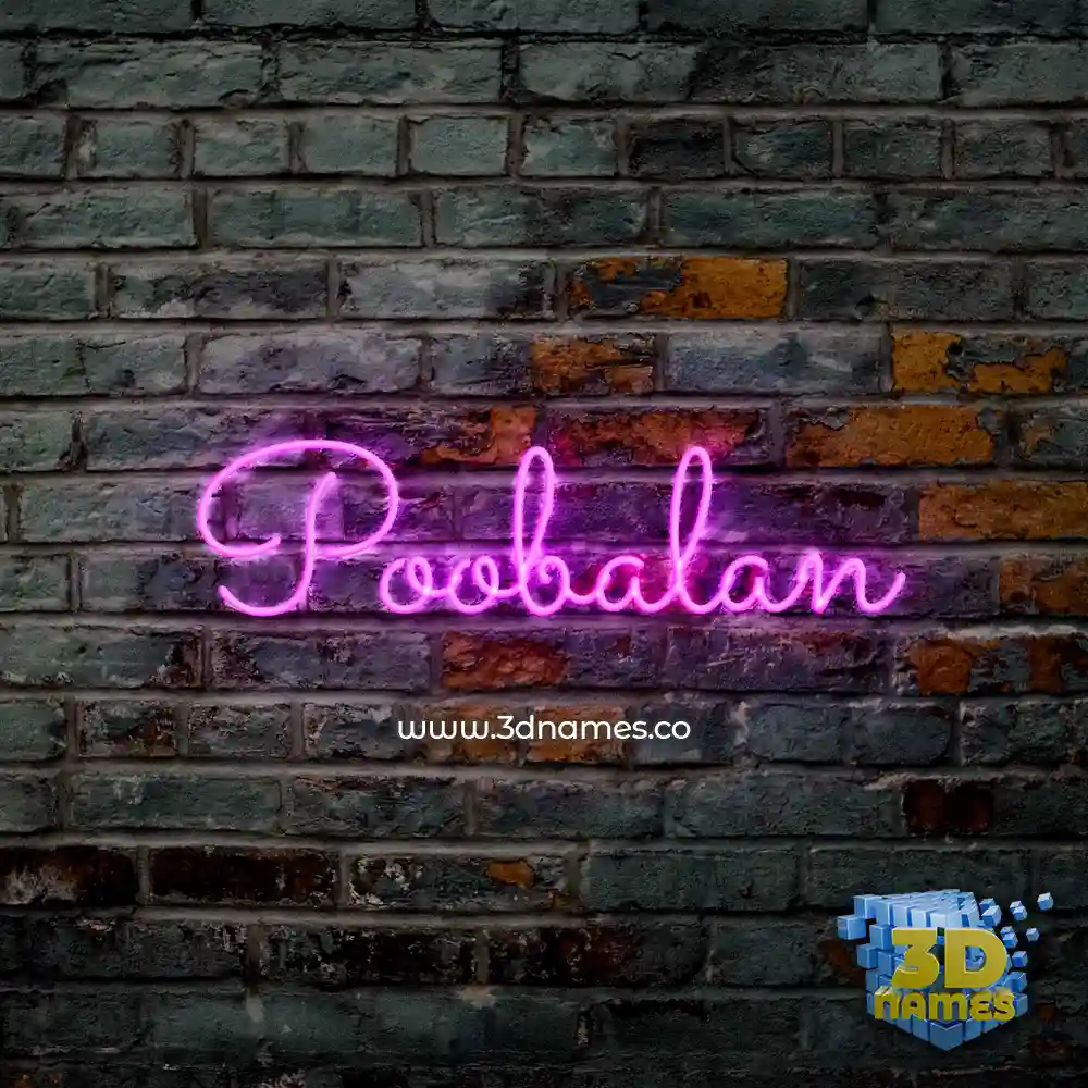 poobalan in Pink Neon style - 3D name wallpaper