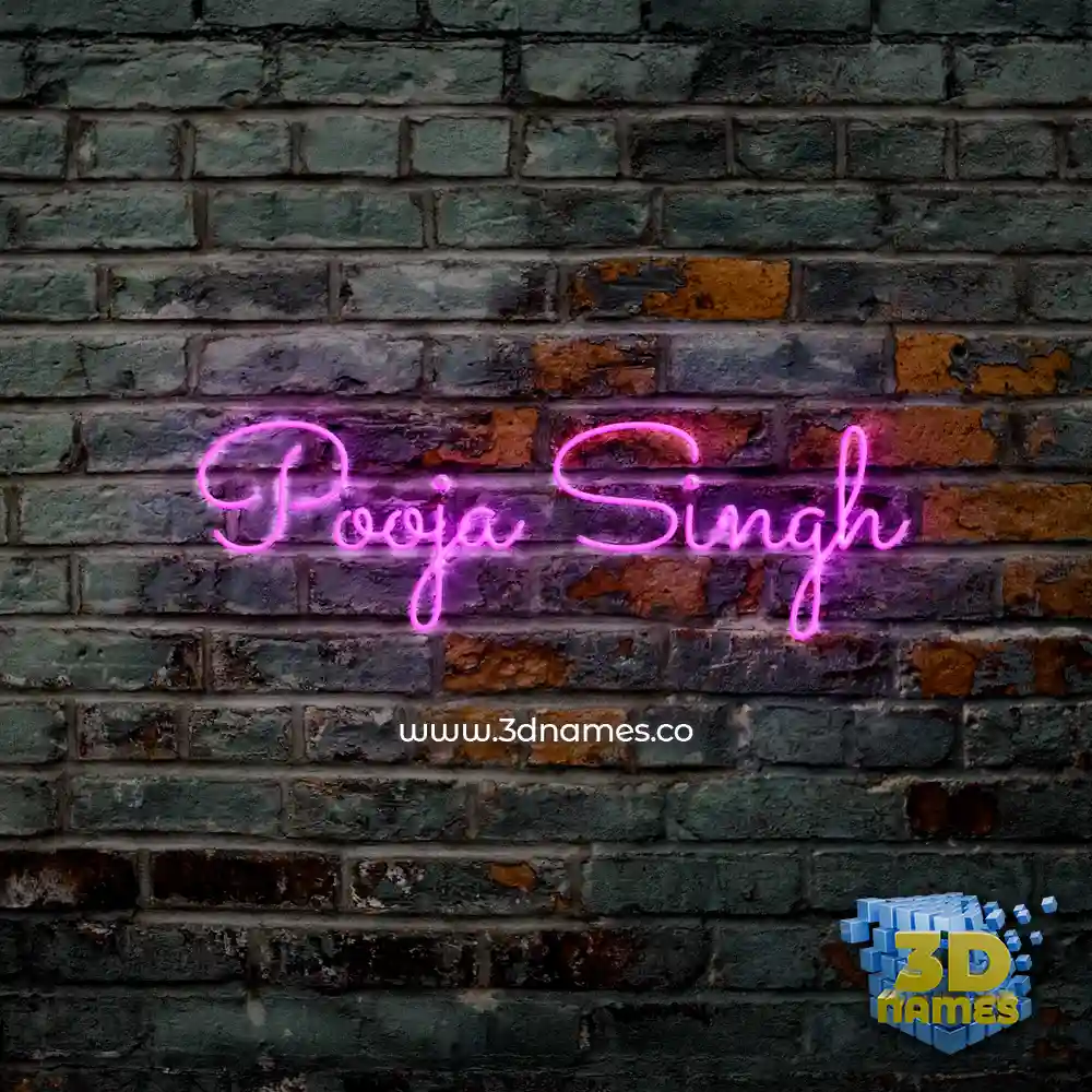 pooja singh in Pink Neon style - 3D name wallpaper