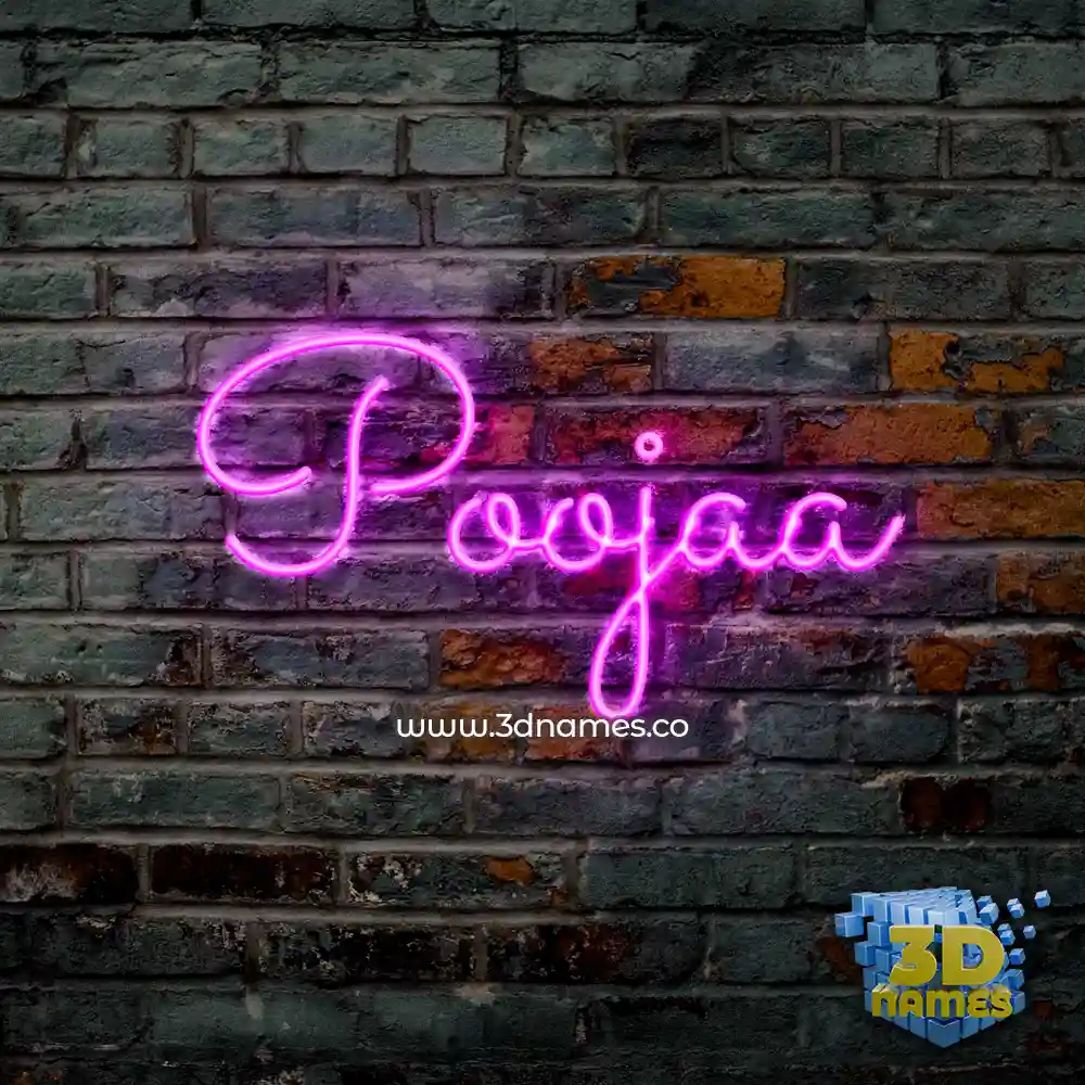 poojaa in Pink Neon style - 3D name wallpaper