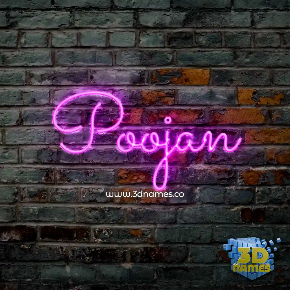 poojan in Pink Neon style - 3D name wallpaper