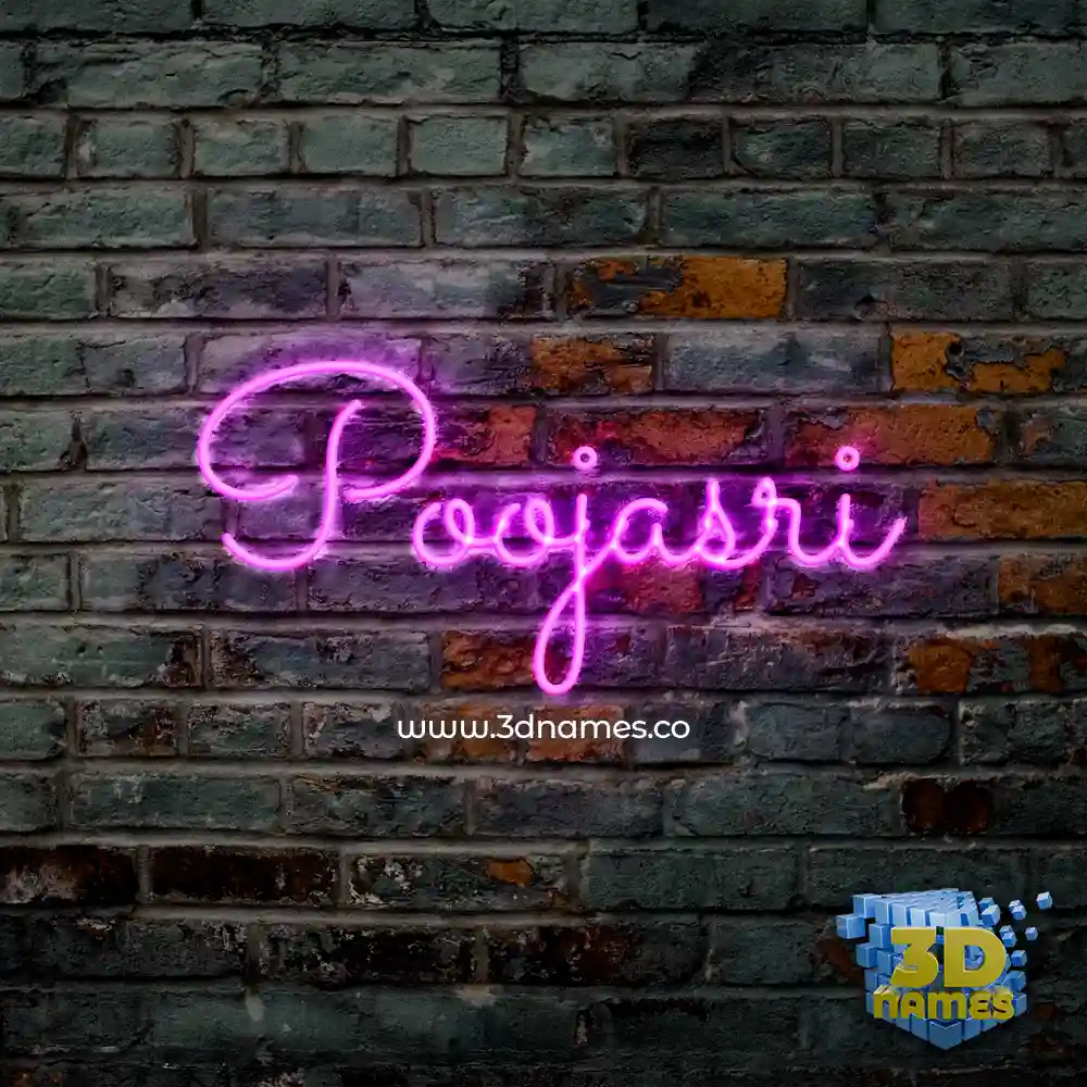 poojasri in Pink Neon style - 3D name wallpaper
