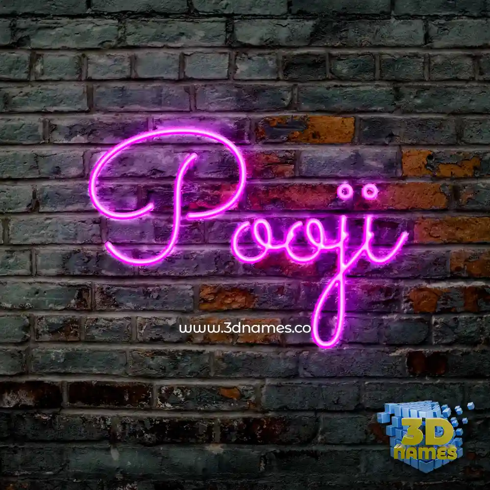 pooji in Pink Neon style - 3D name wallpaper
