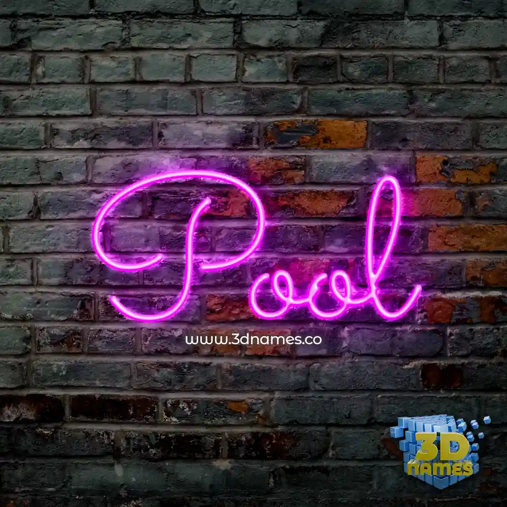 pool in Pink Neon style - 3D name wallpaper