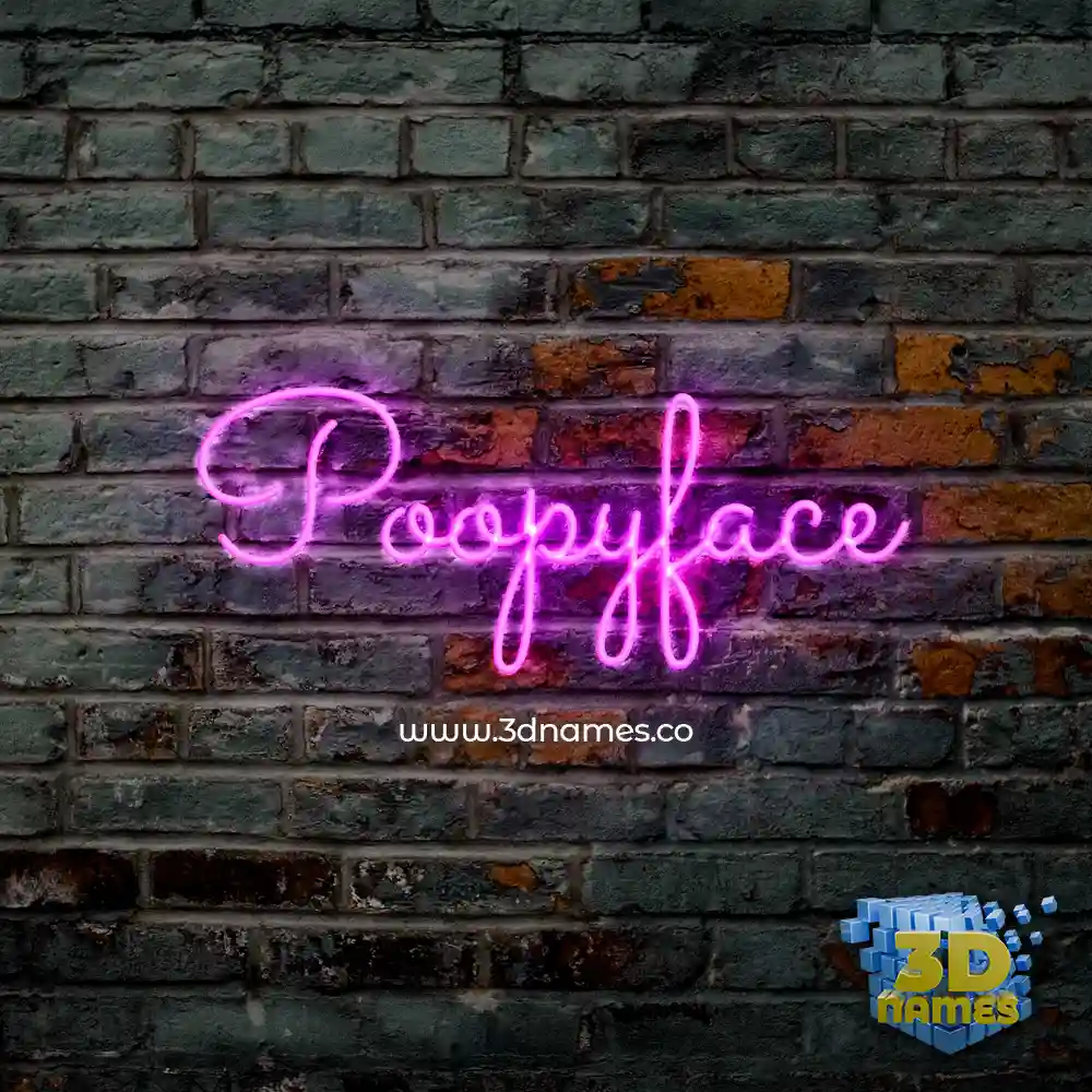 poopyface in Pink Neon style - 3D name wallpaper