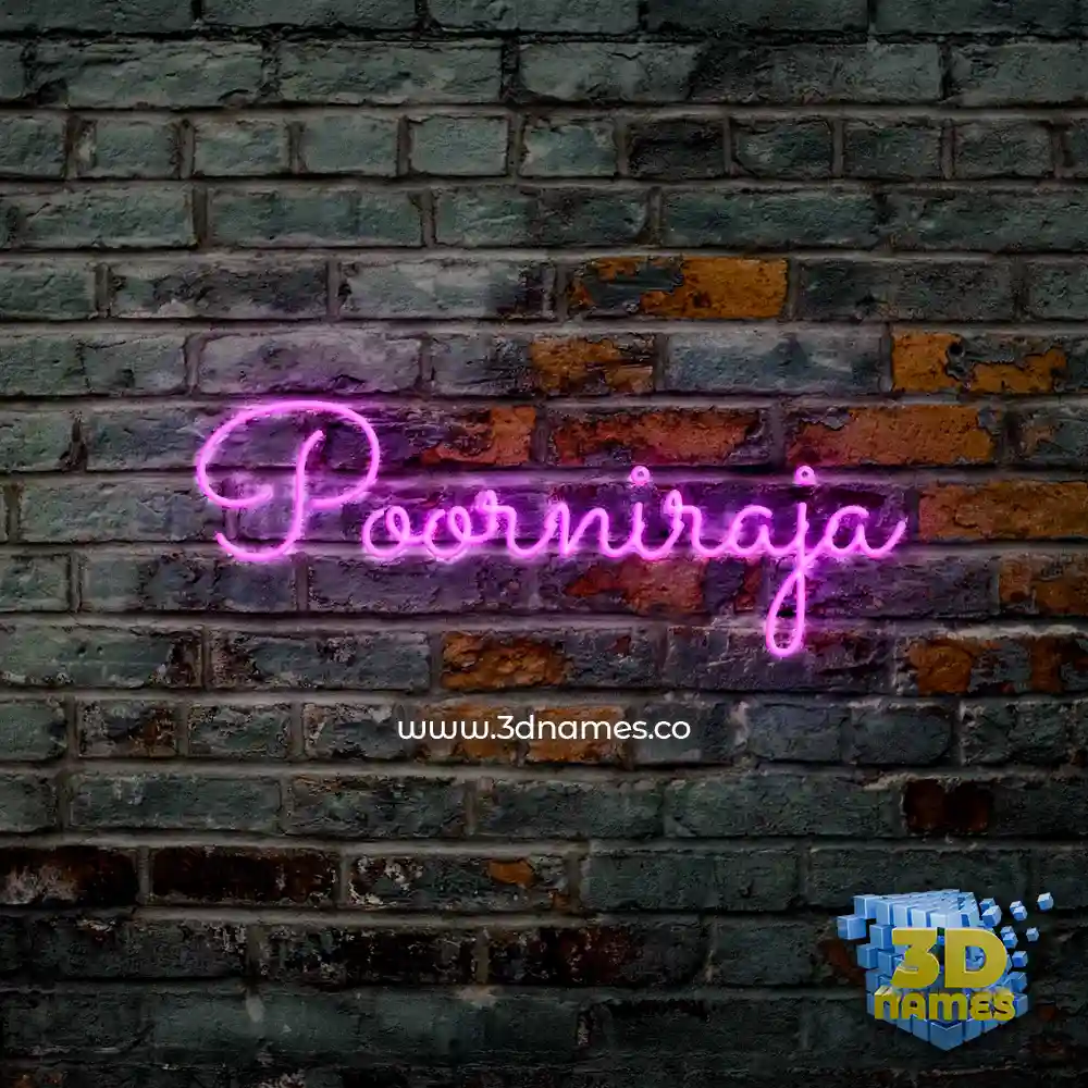 poorniraja in Pink Neon style - 3D name wallpaper