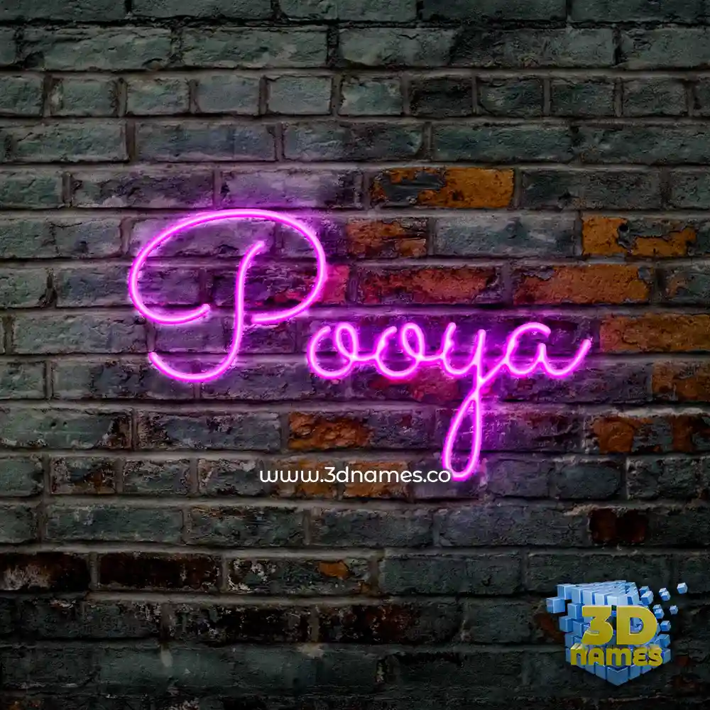 pooya in Pink Neon style - 3D name wallpaper