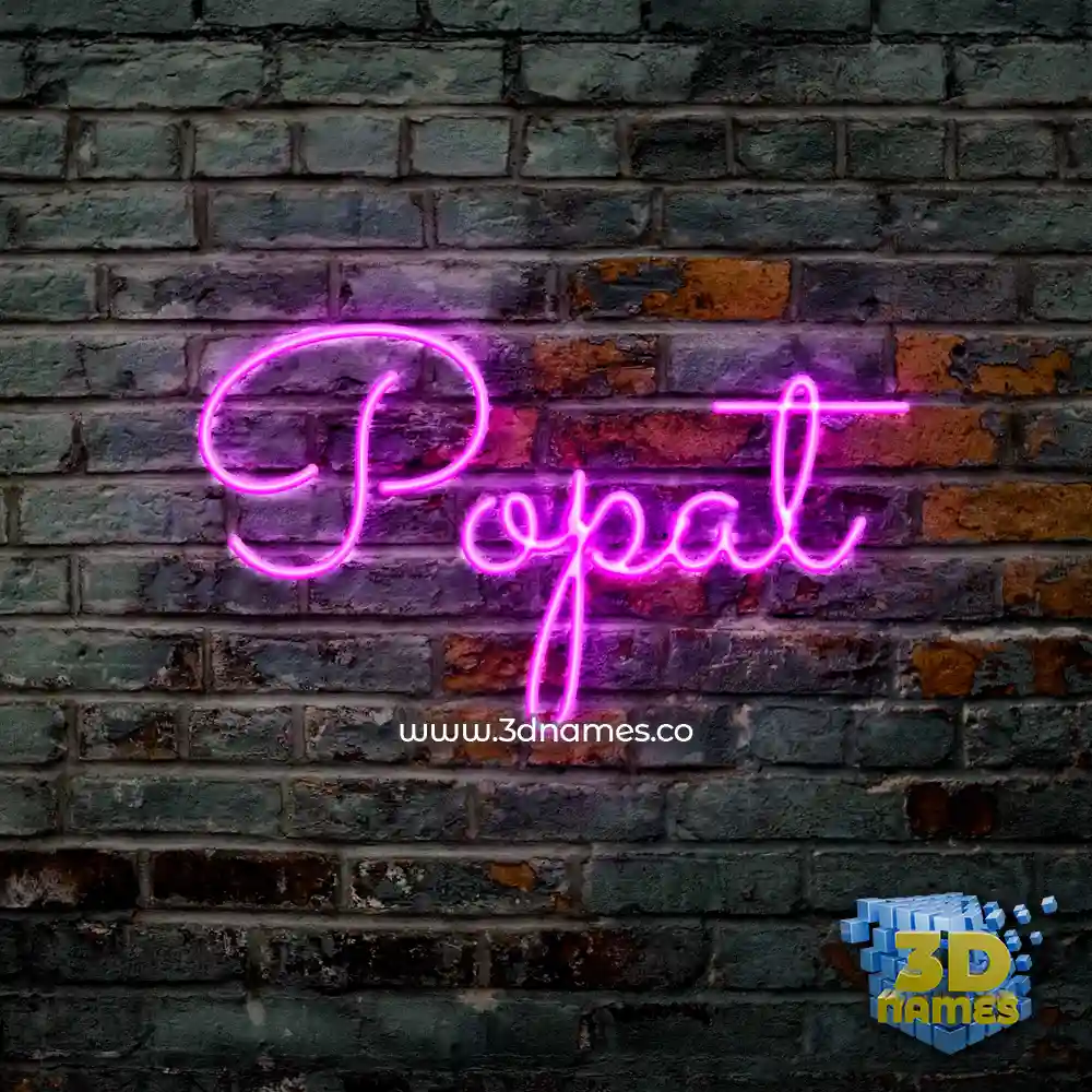 popat in Pink Neon style - 3D name wallpaper