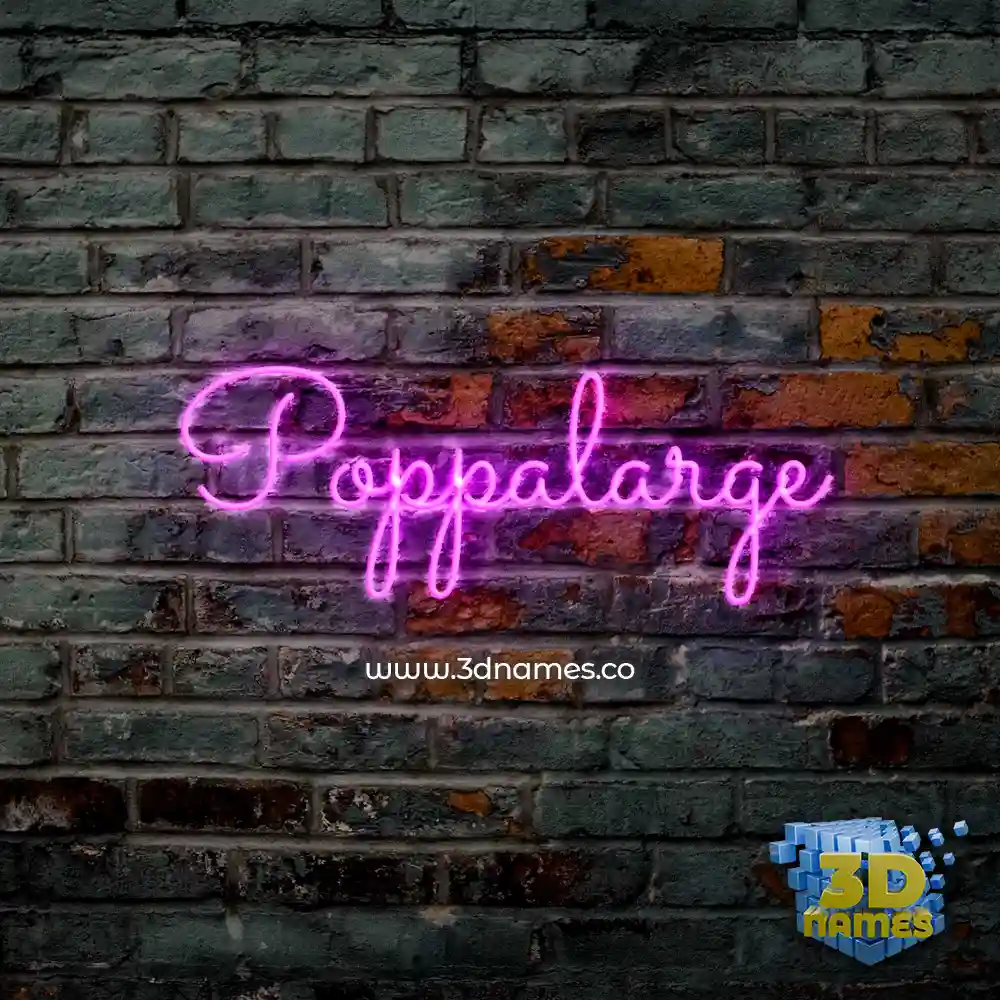 poppalarge in Pink Neon style - 3D name wallpaper