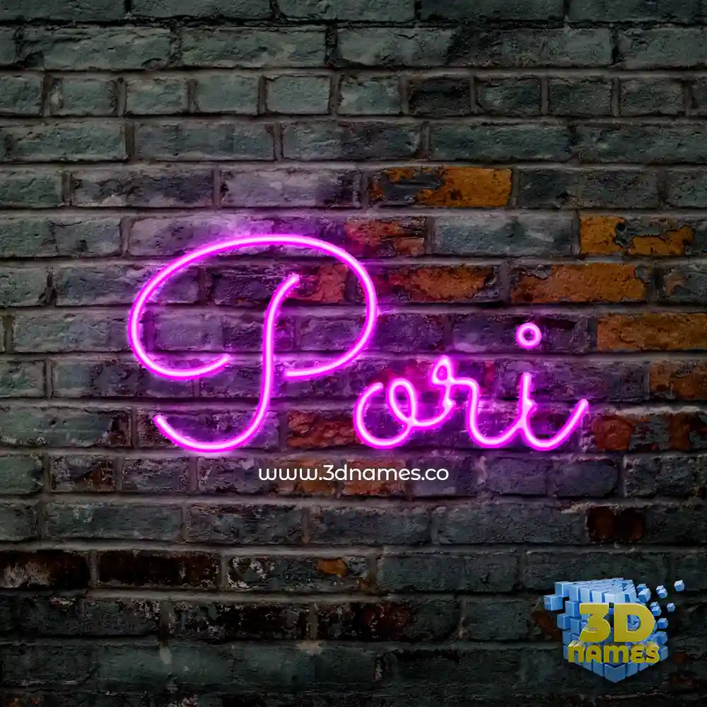 pori in Pink Neon style - 3D name wallpaper