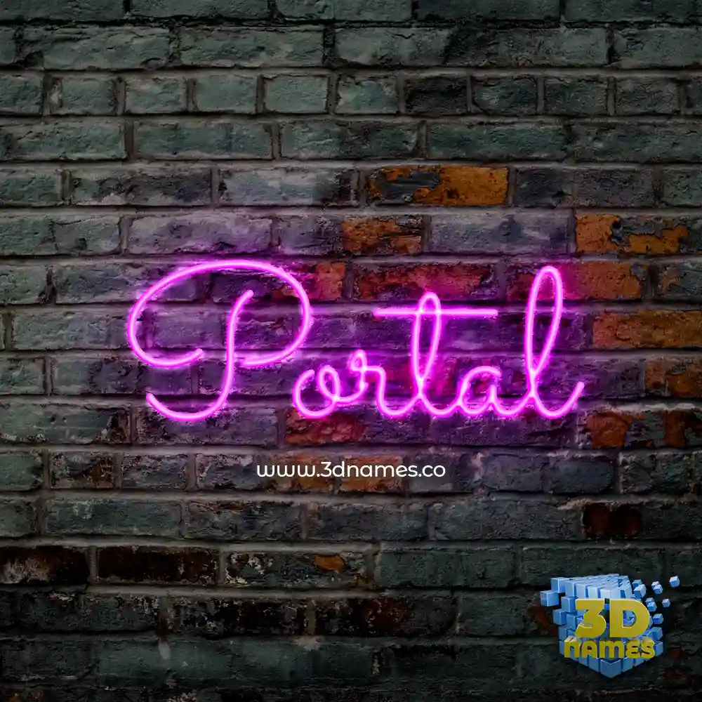 portal in Pink Neon style - 3D name wallpaper