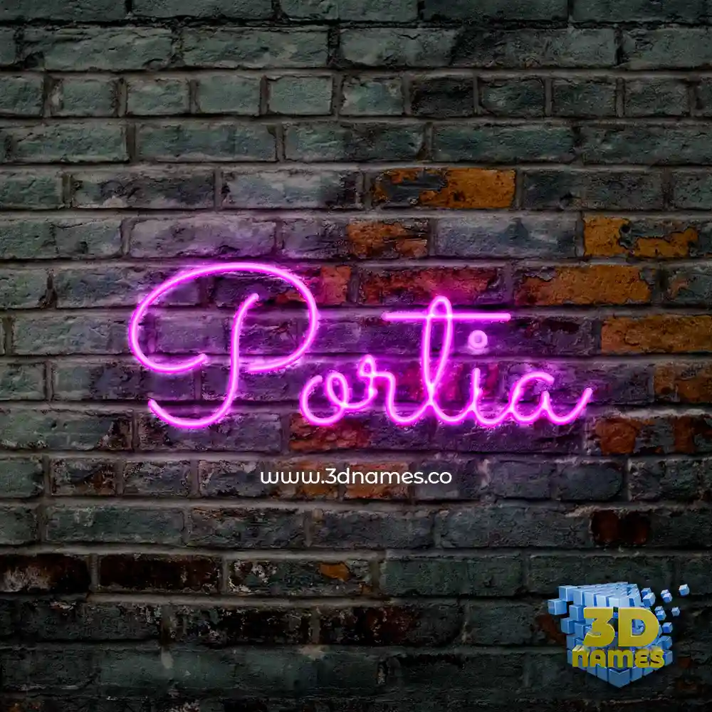 portia in Pink Neon style - 3D name wallpaper