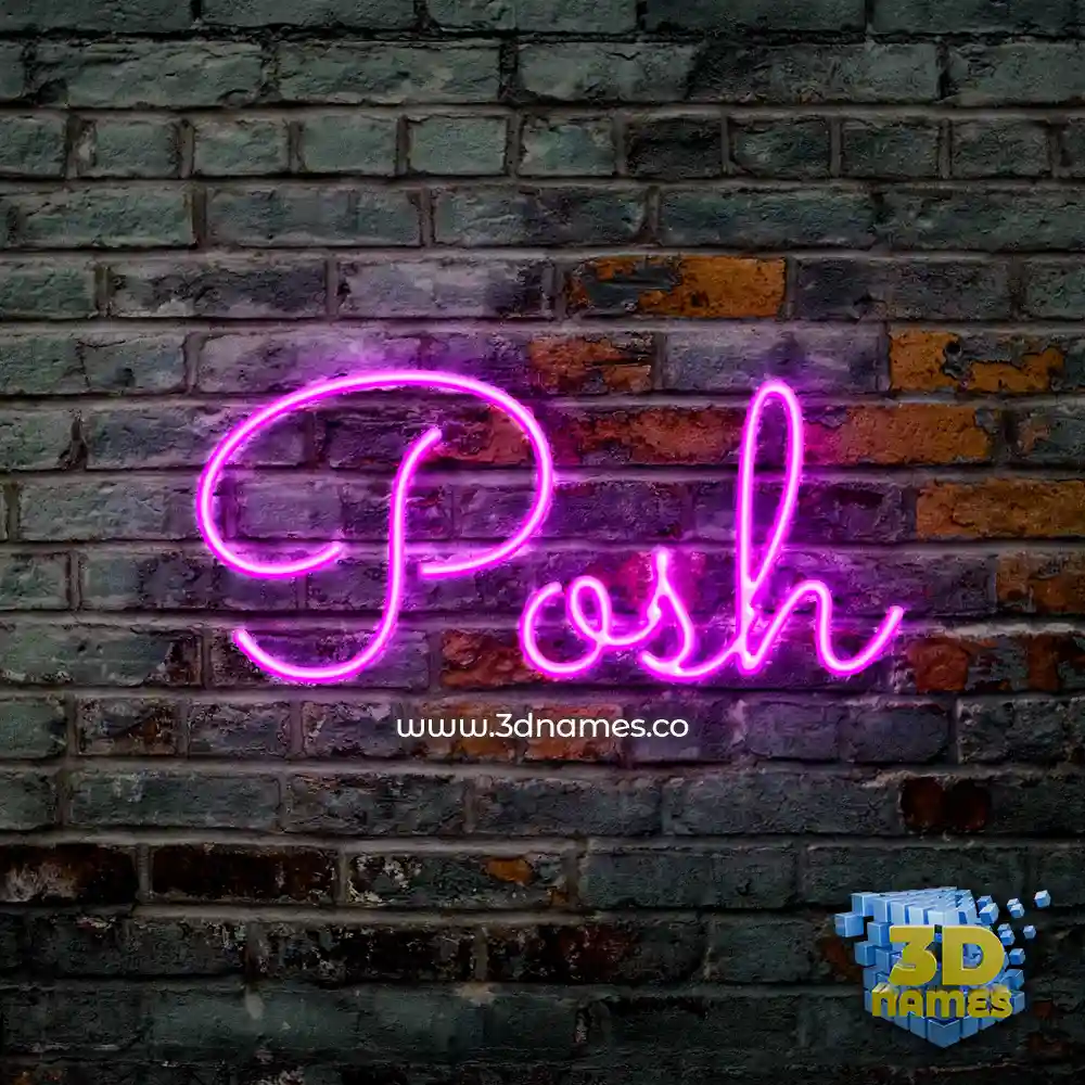 posh in Pink Neon style - 3D name wallpaper