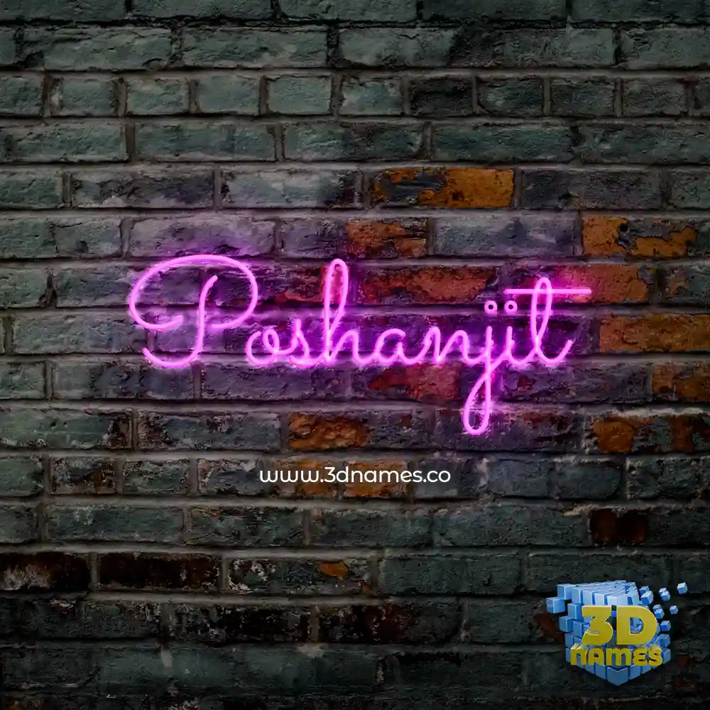 poshanjit in Pink Neon style - 3D name wallpaper