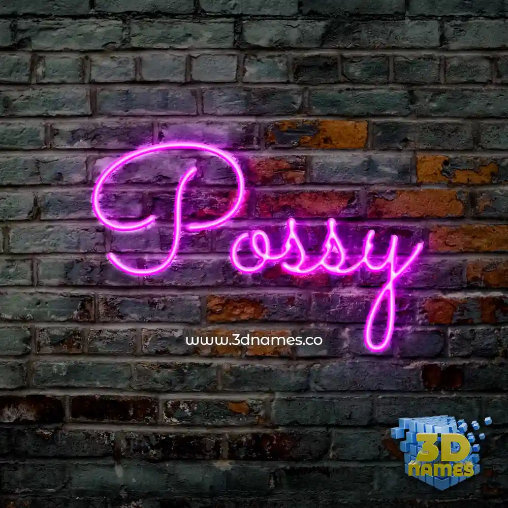 possy in Pink Neon style - 3D name wallpaper