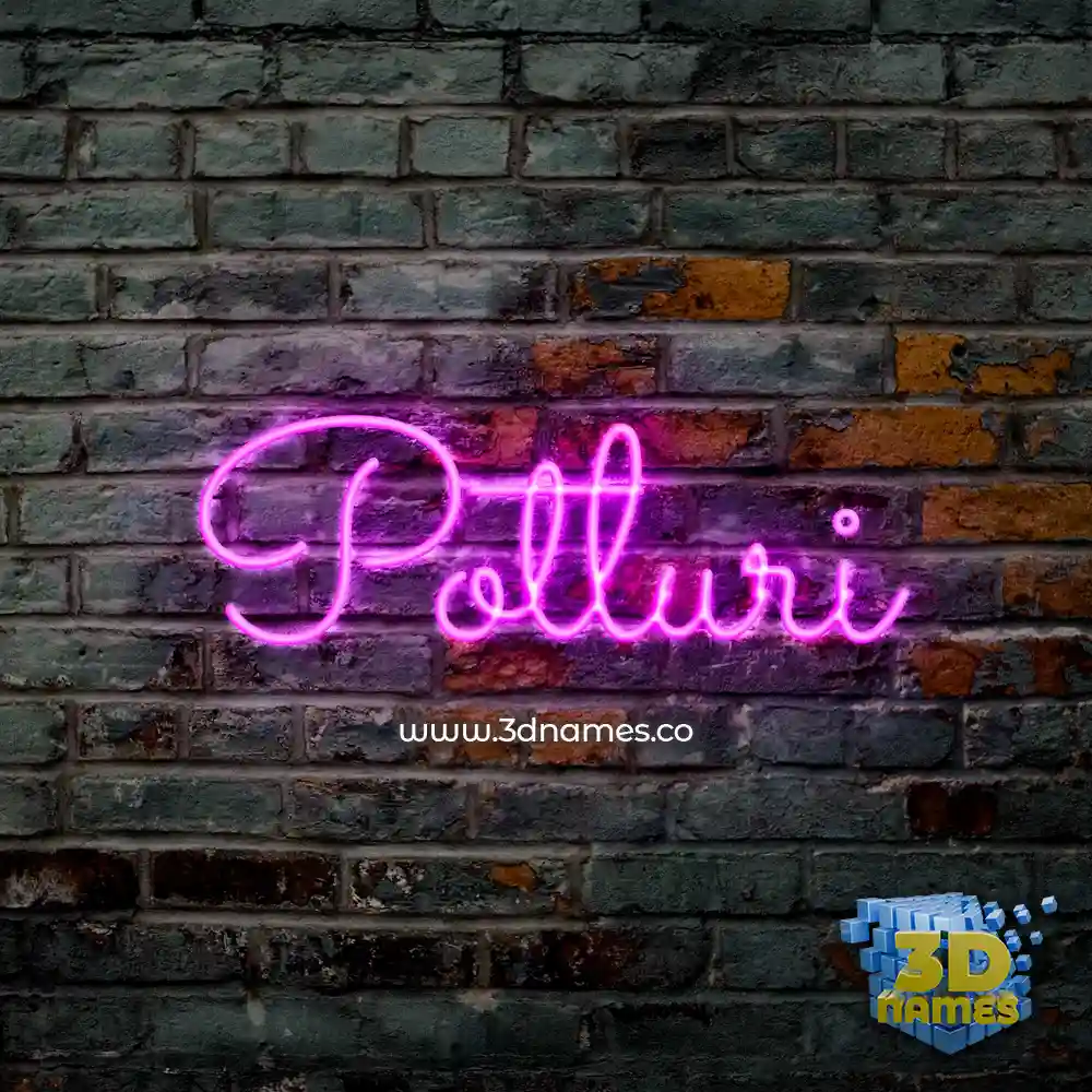 potluri in Pink Neon style - 3D name wallpaper
