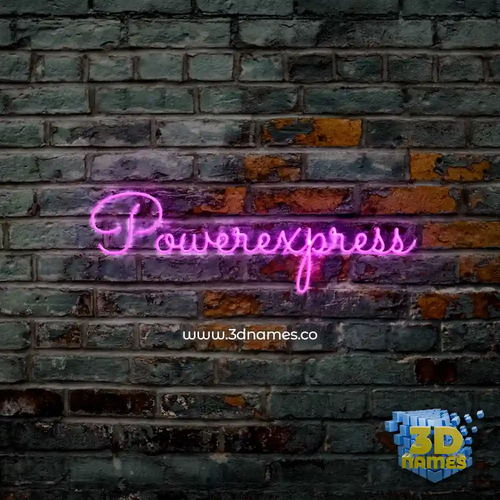 powerexpress in Pink Neon style - 3D name wallpaper