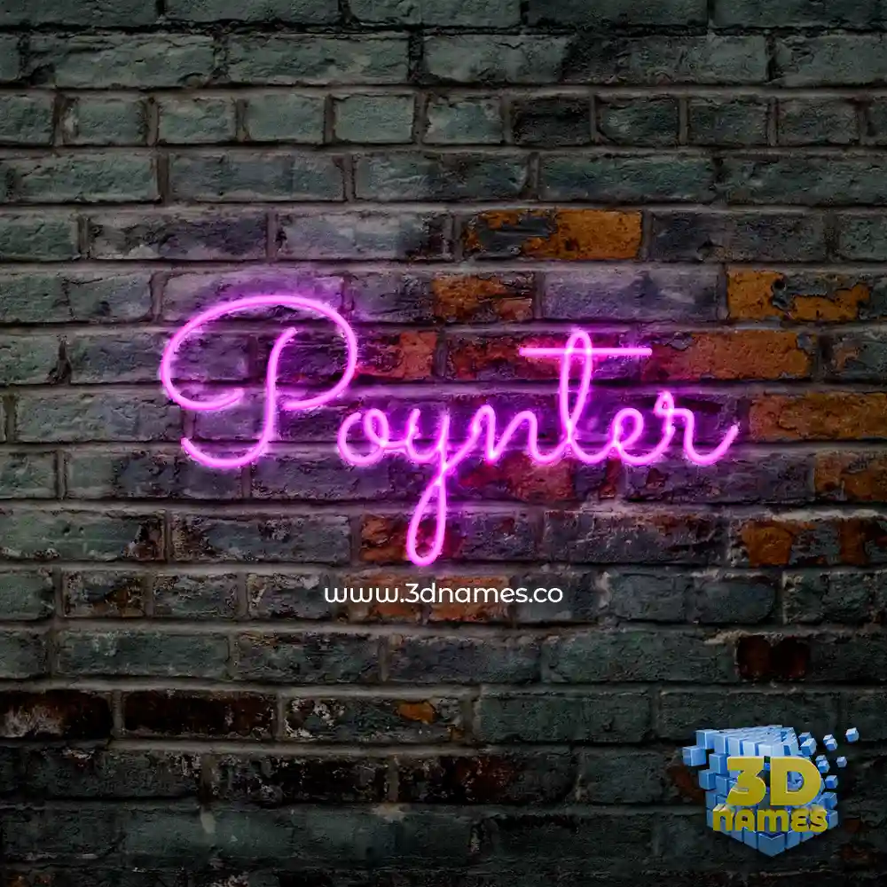 poynter in Pink Neon style - 3D name wallpaper