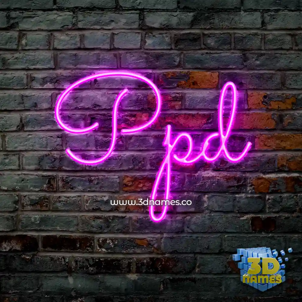 ppd in Pink Neon style - 3D name wallpaper