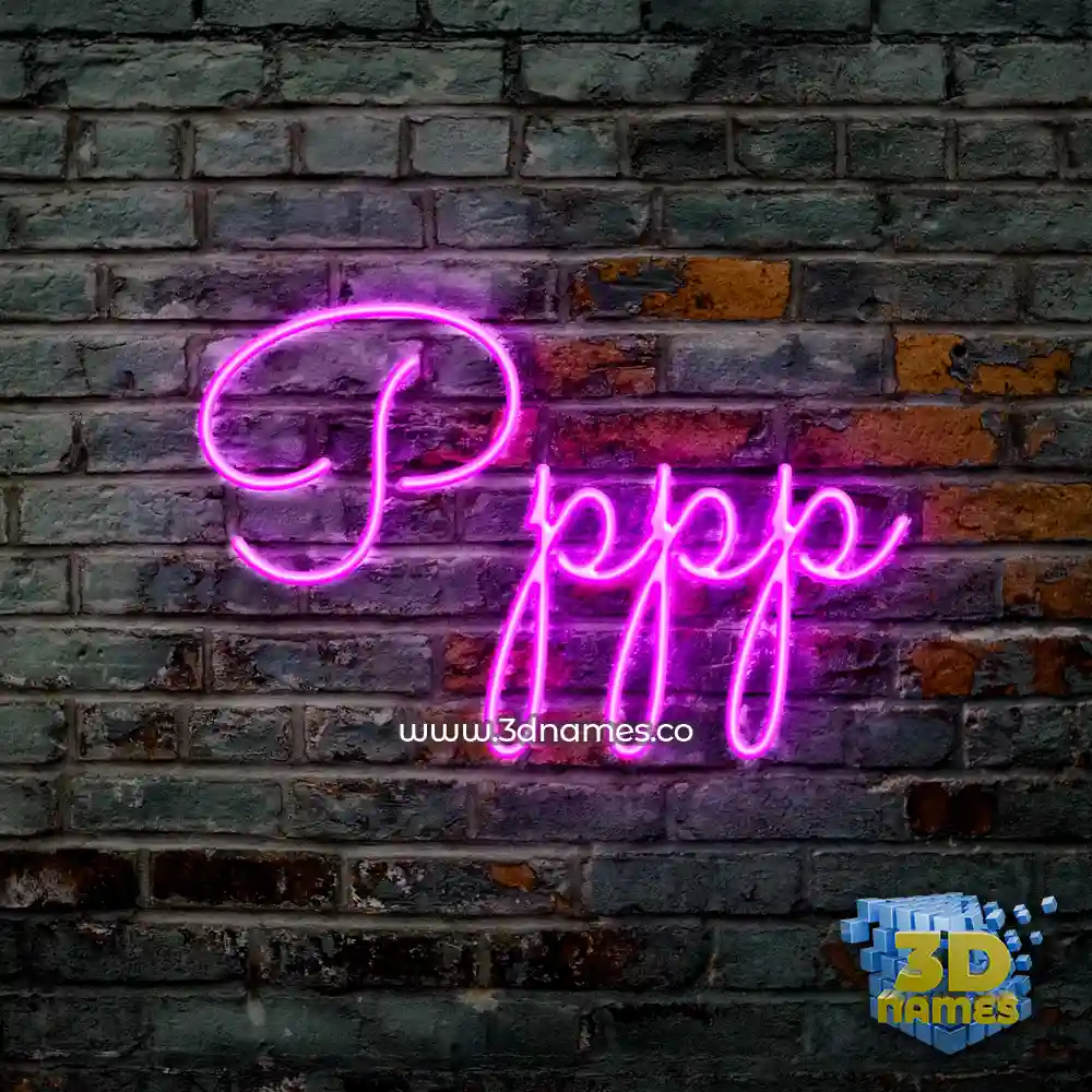 pppp in Pink Neon style - 3D name wallpaper