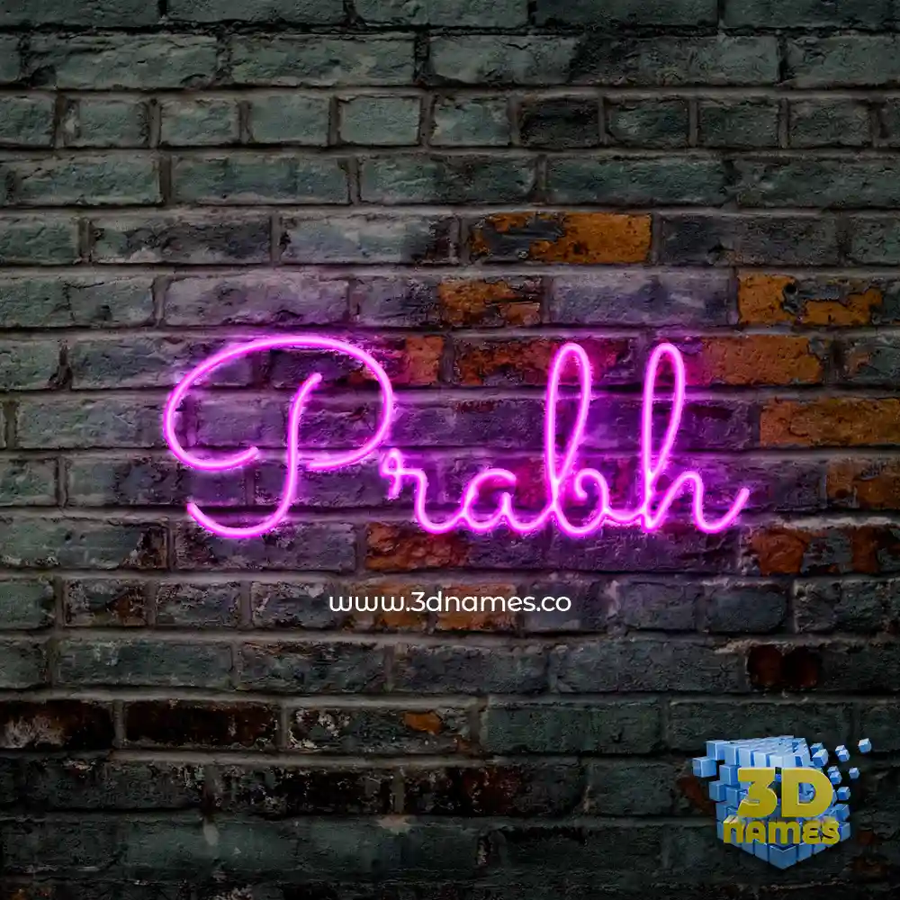 prabh in Pink Neon style - 3D name wallpaper