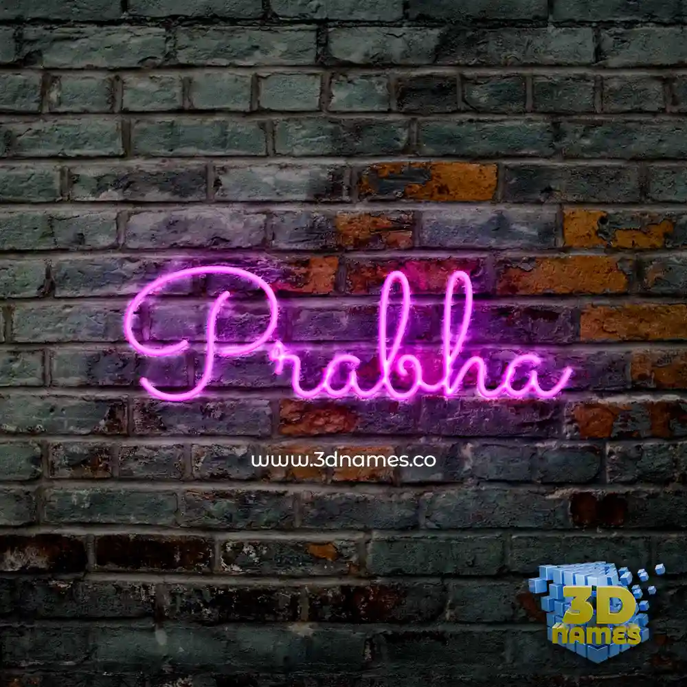 prabha in Pink Neon style - 3D name wallpaper