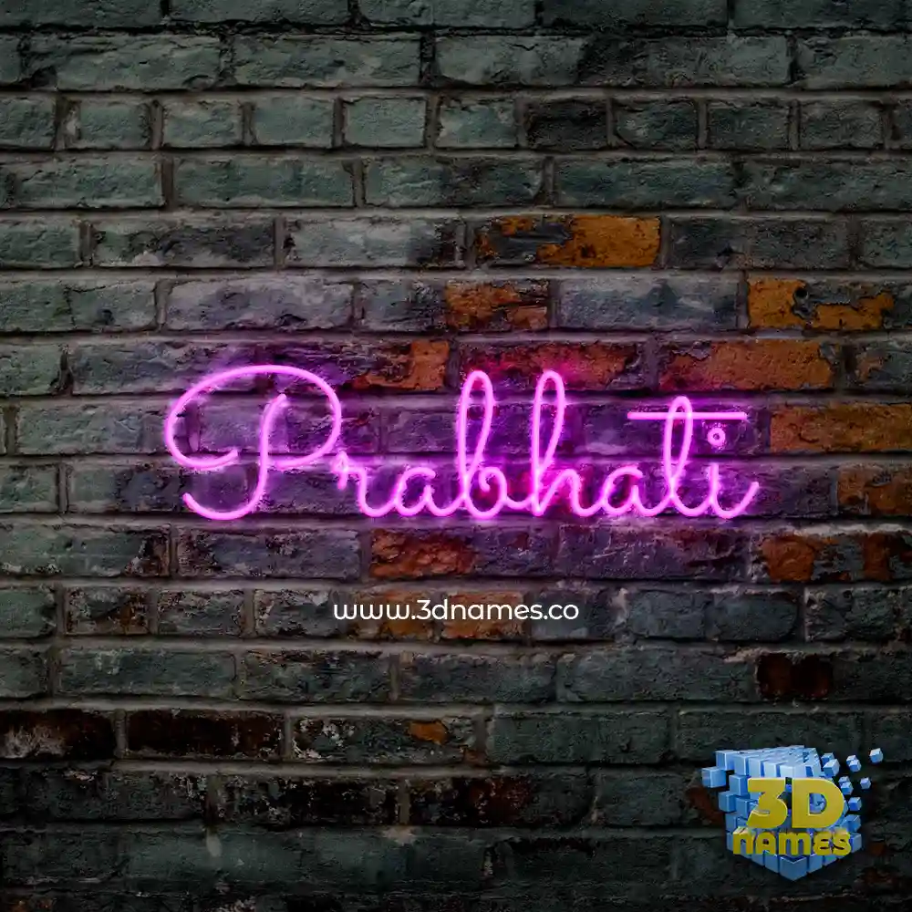 prabhati in Pink Neon style - 3D name wallpaper