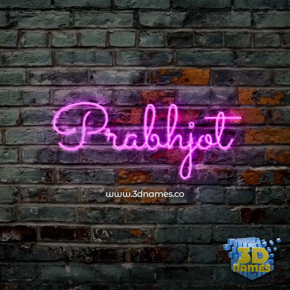 prabhjot in Pink Neon style - 3D name wallpaper