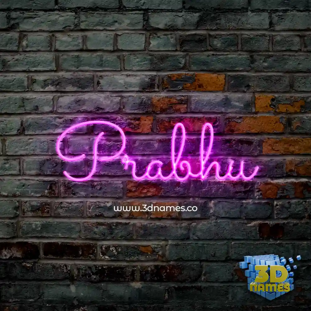 prabhu in Pink Neon style - 3D name wallpaper