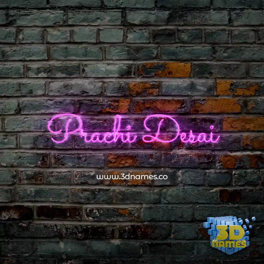 prachi desai in Pink Neon style - 3D name wallpaper