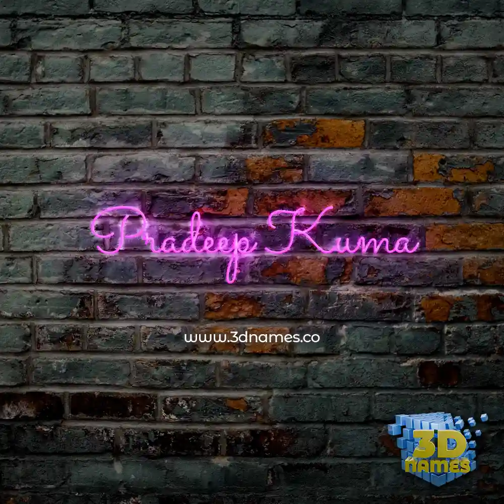 pradeep kuma in Pink Neon style - 3D name wallpaper